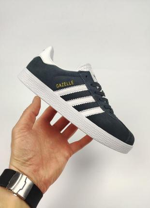 Adidas gazelle navy gray white3 фото