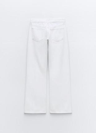 Белые джинсы с разрезами zara new3 фото