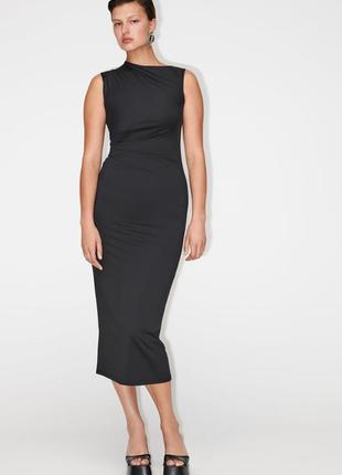 Облегающее платье с драпировкой сбоку 5039/632 zara