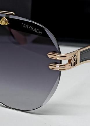 Maybach очки капли солнцезащитные унисекс серый градиент в золотой металлической оправе3 фото