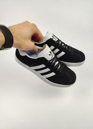 Adidas gazelle black white1 фото