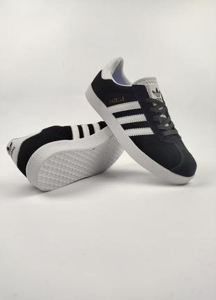 Adidas gazelle black white2 фото