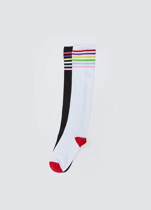 27-29/36-38 р нові фірмові високі шкарпетки гольфи для дівчаток 2 пари lc waikiki вайкікі гольфы