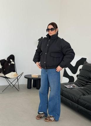 В цветах весенняя объемная куртка бомбер