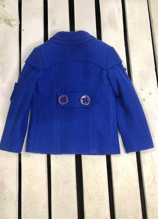 Шерстое пальто для девочки детское raslov синее 1162 фото