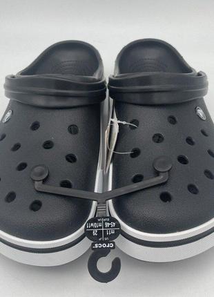 Крокс крокбэнд клог черные crocs crocband ii.5 clog black/white5 фото