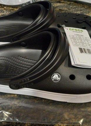 Крокс крокбэнд клог черные crocs crocband ii.5 clog black/white9 фото