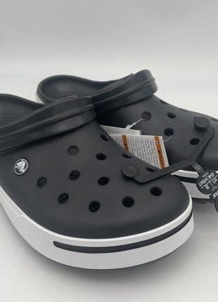 Крокc крокбенд клог чорні crocs crocband ii.5 clog black/white10 фото