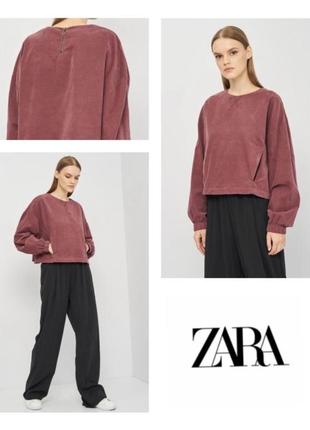 Бавовняна укорочена оверсайз кофта світшот zara