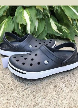 Крокс крокбэнд клог черные crocs crocband ii.5 clog black/white1 фото