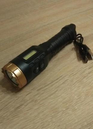 Мульти функциональный тактико-полицейский фонарик со встроенным аккумулятором!!