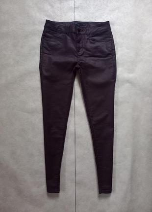 Брендовые джинсы скинни с пропиткой под кожу karen millen, 12 размер.