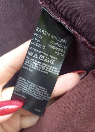 Брендовые джинсы скинни с пропиткой под кожу karen millen, 12 размер.3 фото