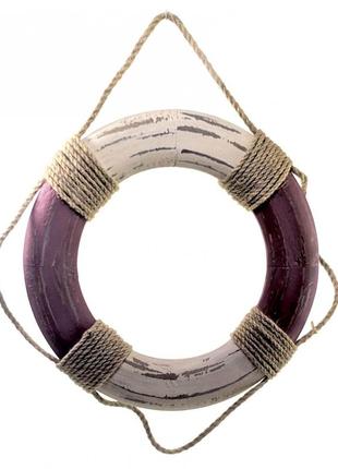 Рятувальний круг дерев'яний бордовий (d-24,5 см h-2.5 см)
