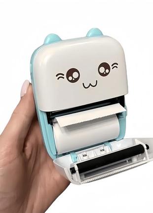 Маленький принтер для друку з телефону портативний дитячий принтер кишеньковий міні принтер котик3 фото
