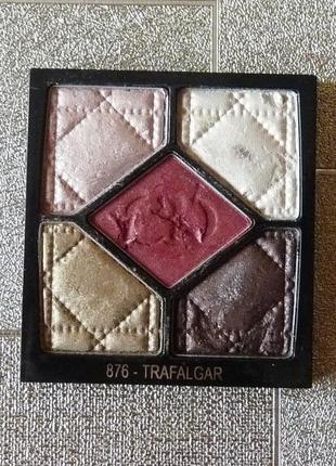 Пятицветные тени для век dior 5 couleurs eyeshadow palette 876 trafalgar сменный блок3 фото