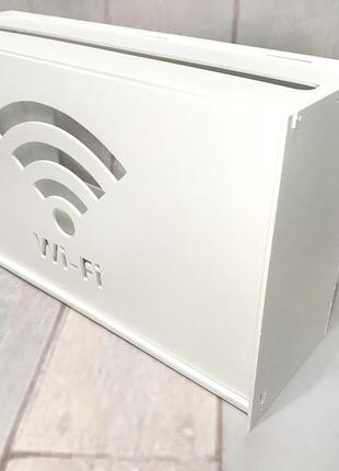 Настінна полиця для wifi 45х25х15 см біла