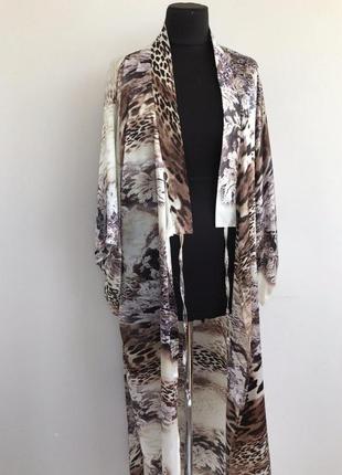 Стильное элегантное длинное кимоно атлас 42-50 халат5 фото