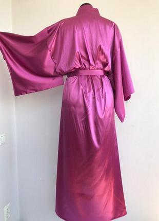 Стильное элегантное длинное кимоно атлас 42-50 халат6 фото
