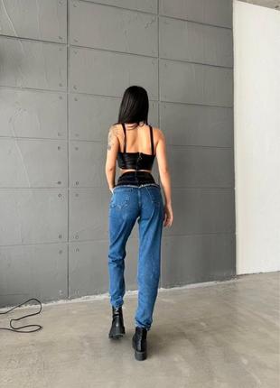Коттоновые плотные джинсы мом7 фото