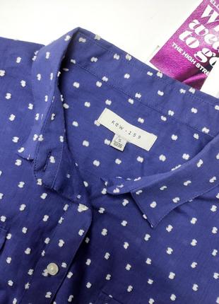 Рубашка женская синяя в белый горох от бренда kew 159 s4 фото