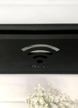 Настінна коробка полиця для роутера wi-fi 40х20х8 см чорна3 фото
