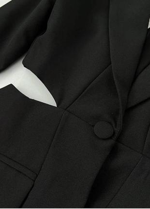 Платье-пиджак черная с вырезами на талии оверсайз качественное трендовое4 фото