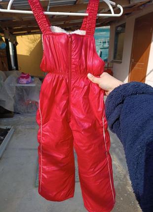Детский зимний комбинезон,зимние штаны,меховые штаны,штаны на шлейках, утеплённые штаны2 фото