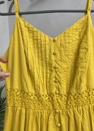 Новый натуральный желтый сарафан в стиле бохо9 фото