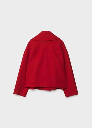 Пальто укороченное красное stradivarius4 фото