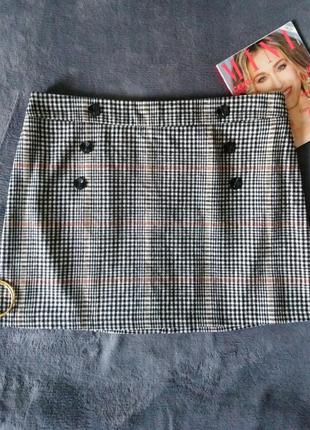 Спідниця клітка міні, peacocks, 50р.