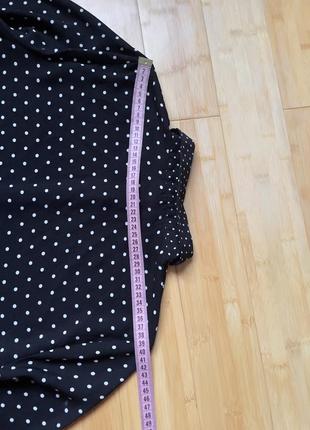 Чорна шифонова блуза в горошок8 фото