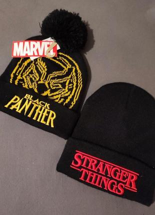 Шапка stranger things і black panther очень странные дела и чёрная пантера