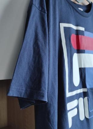Fila мужская футболка, синяя с большим лого5 фото