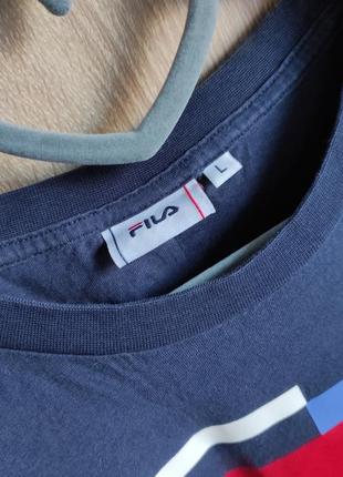 Fila мужская футболка, синяя с большим лого6 фото
