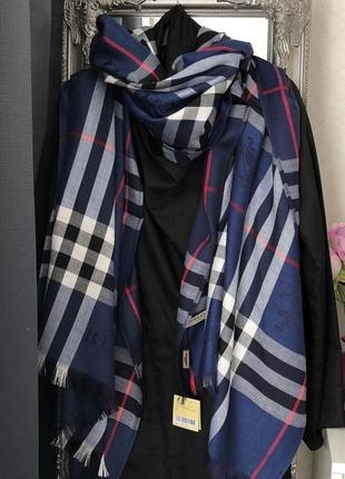 Кашеміровий палантин шарф шаль у стилі burberry1 фото
