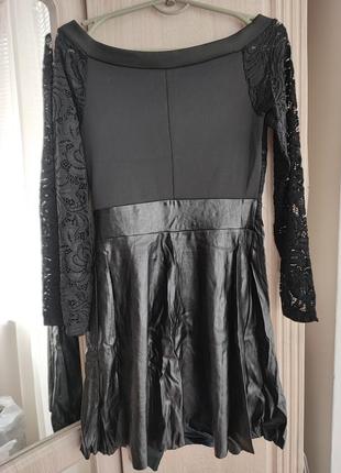 Черное мини платье4 фото