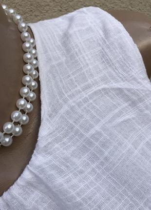 Белая блуза,майка-марля,этно бохо стиль,хлопок,4 фото