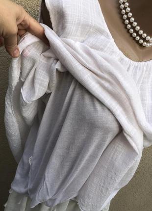 Белая блуза,майка-марля,этно бохо стиль,хлопок,5 фото