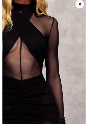 Платье боди сетка черное naomi campbell наоми кемпбел m s2 фото