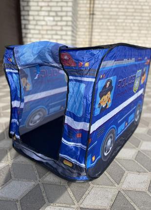 Детская игровая палатка полицейская машина в сумке  детская игровая палатка-шалаш, 1223 синий7 фото