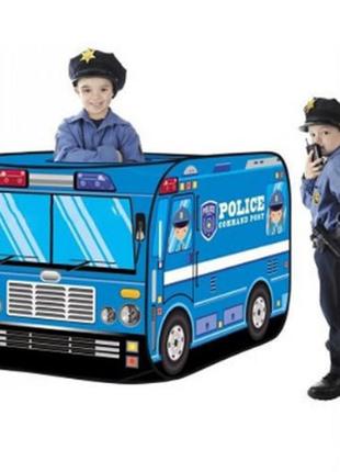 Дитячий ігровий намет поліцейська машина в сумці дитячий ігровий намет-шалаш, синій2 фото