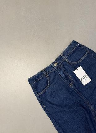 Расклешенная джинсовая юбка средней длины zara z19758 фото