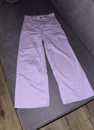 Лавандовые брюки, высокая талия3 фото