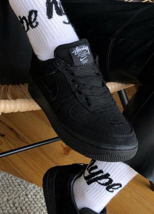 Кроссовки air force 1 x stussy black5 фото