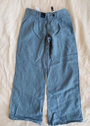 Новые стильные льняные, штаны, брюки sisley  8-9 лет , 140 см оригинал1 фото