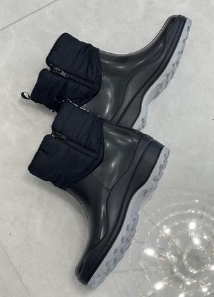 Сапоги резиновые утепленные женские черные