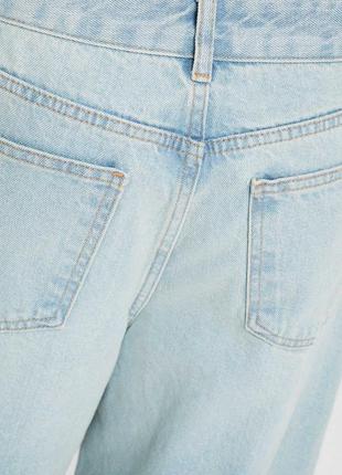 Крутые стильные джинсы палаццо wide leg с разборками сбоку bershka6 фото