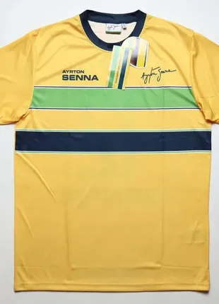 Спортивна футболка жовта розмір s ayrton senna racing нова3 фото