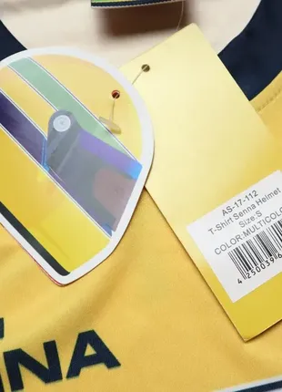 Спортивна футболка жовта розмір s ayrton senna racing нова4 фото